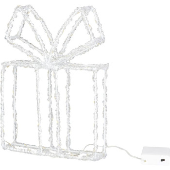 MagicHome Christmas decoration, gift, acrylic, 80xLED warm white, 21x5x28 cm, 2xAA MagicHome Christmas decoration, gift, acrylic, 80xLED warm white, 21x5x28 cm, 2xAA