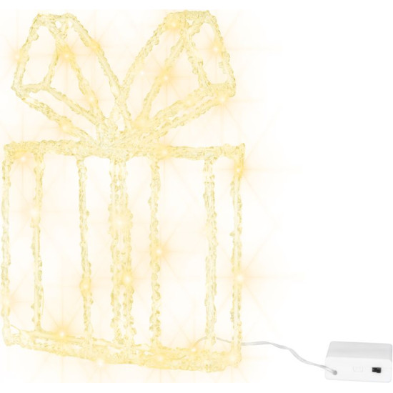 MagicHome Christmas decoration, gift, acrylic, 80xLED warm white, 21x5x28 cm, 2xAA MagicHome Christmas decoration, gift, acrylic, 80xLED warm white, 21x5x28 cm, 2xAA