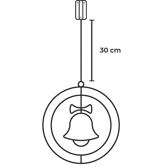 MagicHome Christmas decoration, bell, plastic, 80xLED warm white, 32.5x36 cm, 3xAA MagicHome Christmas decoration, bell, plastic, 80xLED warm white, 32.5x36 cm, 3xAA