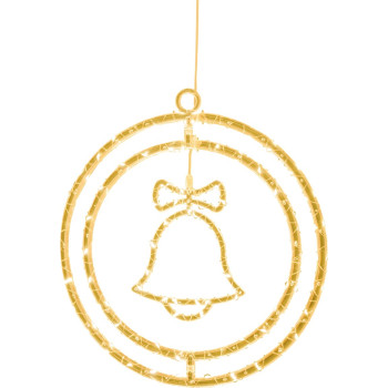 MagicHome Christmas decoration, bell, plastic, 80xLED warm white, 32.5x36 cm, 3xAA