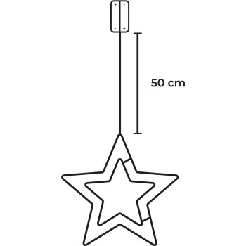 MagicHome Christmas decoration, star, ABS, 20xLED warm white, 27.5 cm, 2xAA MagicHome Christmas decoration, star, ABS, 20xLED warm white, 27.5 cm, 2xAA