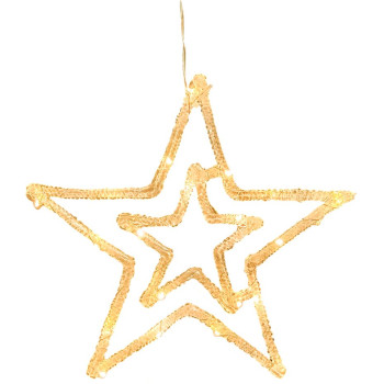 MagicHome Christmas decoration, star, ABS, 20xLED warm white, 27.5 cm, 2xAA