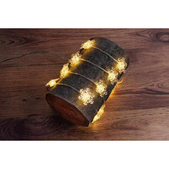 MagicHome Christmas Chain, Flakes, PVC, 15xLED Warm White, 1.4 m + 0.3 m, 2xAA MagicHome Christmas Chain, Flakes, PVC, 15xLED Warm White, 1.4 m + 0.3 m, 2xAA