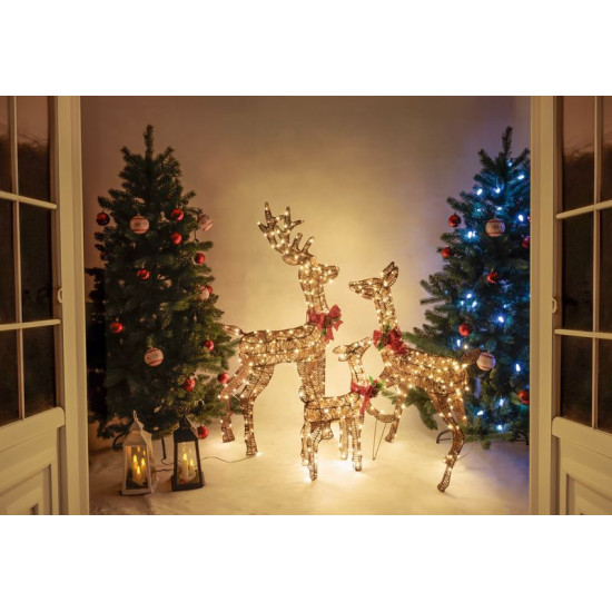 MagicHome Christmas decoration, deer/deer, metal/twine, 80xLED warm white, 0.6 m MagicHome Christmas decoration, deer/deer, metal/twine, 80xLED warm white, 0.6 m