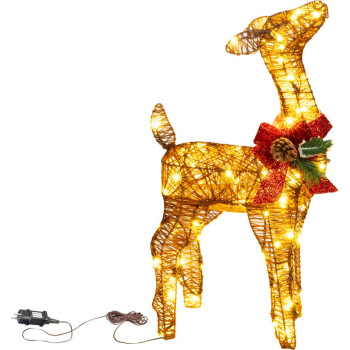 MagicHome Christmas decoration, deer/deer, metal/twine, 80xLED warm white, 0.6 m