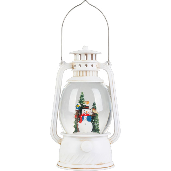 MagicHome Ziemassvētku laterna, sniegavīrs, plastmasa, 1xLED silti balts, 12x10x20.5 cm, 3xAA