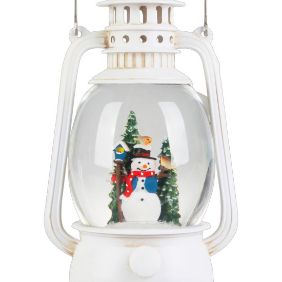 MagicHome Ziemassvētku laterna, sniegavīrs, plastmasa, 1xLED silti balts, 12x10x20.5 cm, 3xAA
