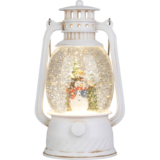 MagicHome Ziemassvētku laterna, sniegavīrs, plastmasa, 1xLED silti balts, 12x10x20.5 cm, 3xAA