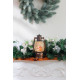 MagicHome Christmas lantern, santa, plastic, black, 1xLED warm white, 12x10x20.5 cm, 3xAA