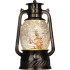 MagicHome Christmas lantern, santa, plastic, black, 1xLED warm white, 12x10x20.5 cm, 3xAA