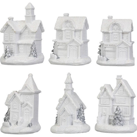 MagicHome Ziemassvētku rotājums, Mājas, Plastmasa, 1xLED silti balts, 6x6x8cm, 2xLR44 MagicHome Ziemassvētku rotājums, Mājas, Plastmasa, 1xLED silti balts, 6x6x8cm, 2xLR44