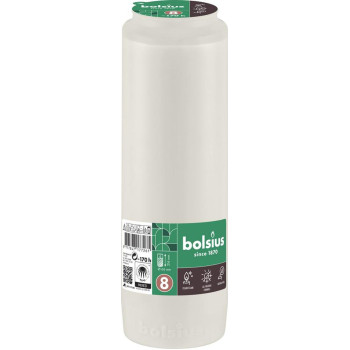 Parafīns Bolsius, 170 h, 551 g, 66x216 mm, balts, eļļa Parafīns Bolsius, 170 h, 551 g, 66x216 mm, balts, eļļa