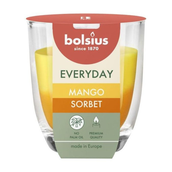 Bolsius ikdienas svece, mango sorbets, 80x70 mm, stikls