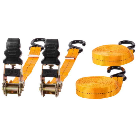 Стяжка Strend Pro TRS-702, ремень с храповым механизмом, 25 мм, L-4,5 м, макс. 500 кг, 2 шт.