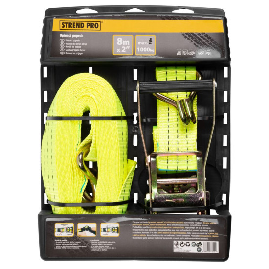 Ratchet tie down (capacity 1000kg) (width 50mm / lenght 8m)