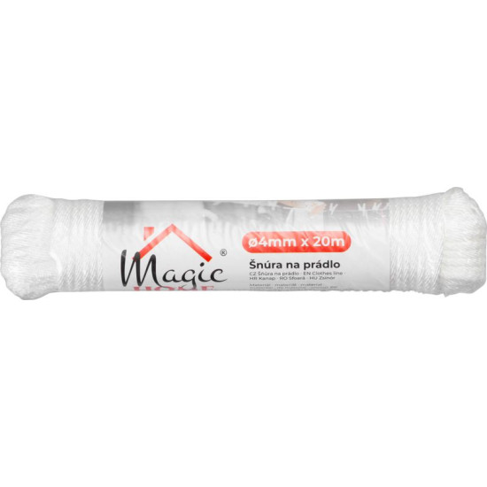 Бельевая веревка Cloth-Line L-20 м/4 мм, PP, белая
