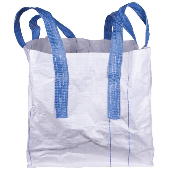 Bag BigBag TOF4, 90x90x120 cm, PP, 4 ears, white, flat bottom bag, max. 1000 kg