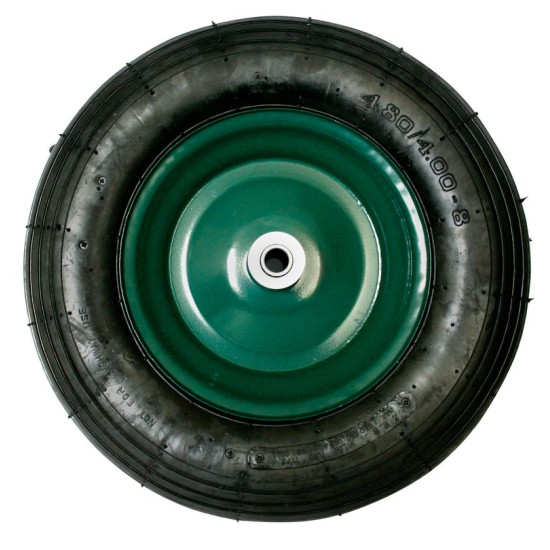 Inflatable wheel for wheelbarrow