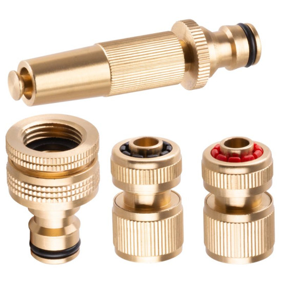 Адаптер с краном GF341, переходник 3/4"-1, коннекторы 1/2", насадка