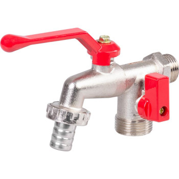 Кран для воды Strend Pro, 3/4"-3/4"-1/2", двойной, садовый