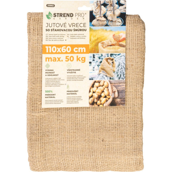 Bag Strend Pro Garden, jute, 110x60 cm, max. 50 kg, with drawstring Bag Strend Pro Garden, jute, 110x60 cm, max. 50 kg, with drawstring