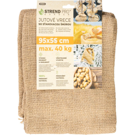 Bag Strend Pro Garden, jute, 95x56 cm, max. 40 kg, with drawstring Bag Strend Pro Garden, jute, 95x56 cm, max. 40 kg, with drawstring