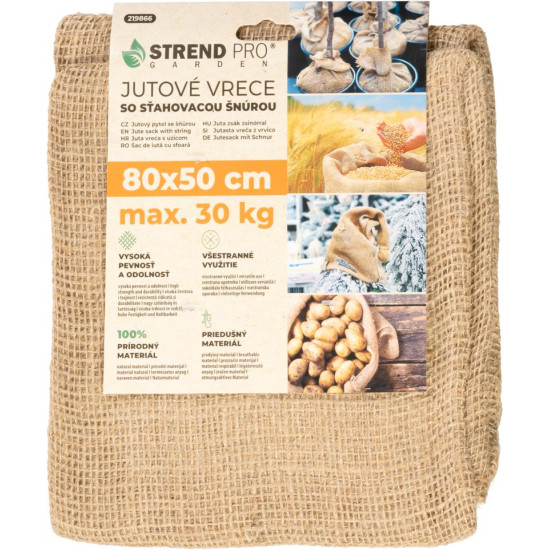 Bag Strend Pro Garden, jute, 80x50 cm, max. 30 kg, with drawstring Bag Strend Pro Garden, jute, 80x50 cm, max. 30 kg, with drawstring