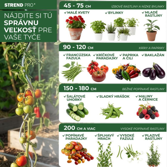 Auga atbalsts KBT 1500/14-16 mm, 10 gab, atbalstam, bambuss