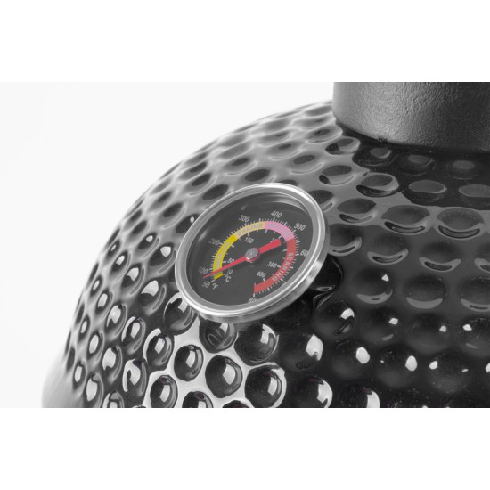 Grils BBQ Kamado Egg 13", diametrs 27 cm, 35x40,5x55 cm, grila augstums 34,5 cm, melns