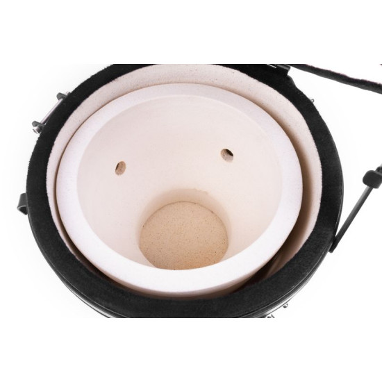 Grils BBQ Kamado Egg 13", diametrs 27 cm, 35x40,5x55 cm, grila augstums 34,5 cm, melns