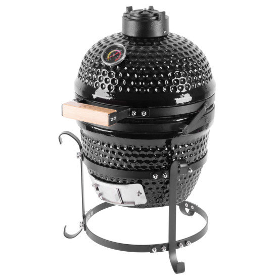 Grils BBQ Kamado Egg 13", diametrs 27 cm, 35x40,5x55 cm, grila augstums 34,5 cm, melns