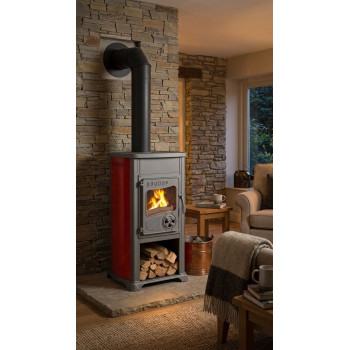 Печь Bella Thalia, красная, 5,4 кВт, 102 см, чугун/шамот Печь Bella Thalia, красная, 5,4 кВт, 102 см, чугун/шамот