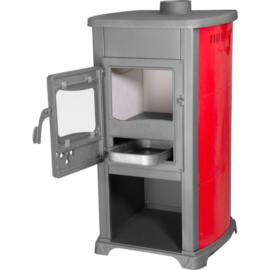 Plīts Bella Thalia, sarkans, 5,4 kW, 120 cm, čuguns/šamots Plīts Bella Thalia, sarkans, 5,4 kW, 120 cm, čuguns/šamots