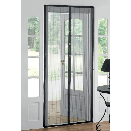 Strend Pro net, 218x96 cm, against insects and mosquitoes, for balcony doors, 9x magnets, black