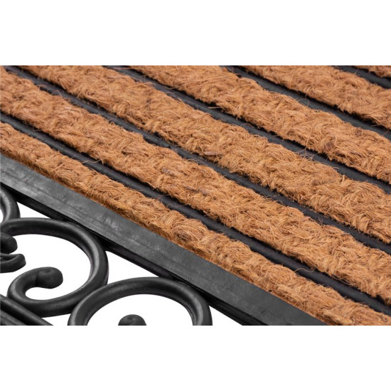 Doormat MagicHome RBP 156, in front of the door, Ornament, 45x75 cm, rubber/panama