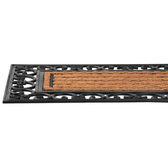 Doormat MagicHome RBP 156, in front of the door, Ornament, 45x75 cm, rubber/panama