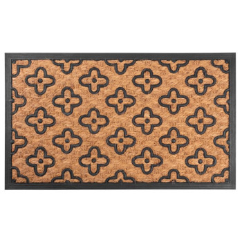 MagicHome RBP 196 mat, in front of the door, Flowers, 45x75 cm, rubber/panama