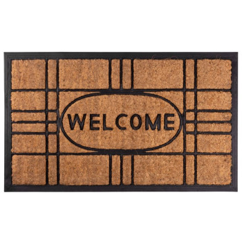 MagicHome RBC 196 mat, in front of the door, Welcome, 45x75 cm, rubber/coconut