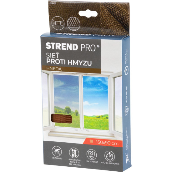 FlyScreen3 net 150x090 cm, against insects and mosquitoes, for window, brown PE