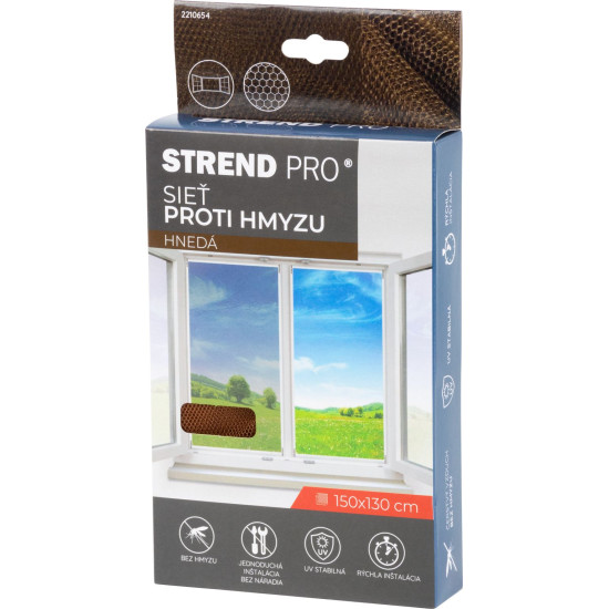 FlyScreen3 net 150x130 cm, against insects and mosquitoes, for window, brown PE