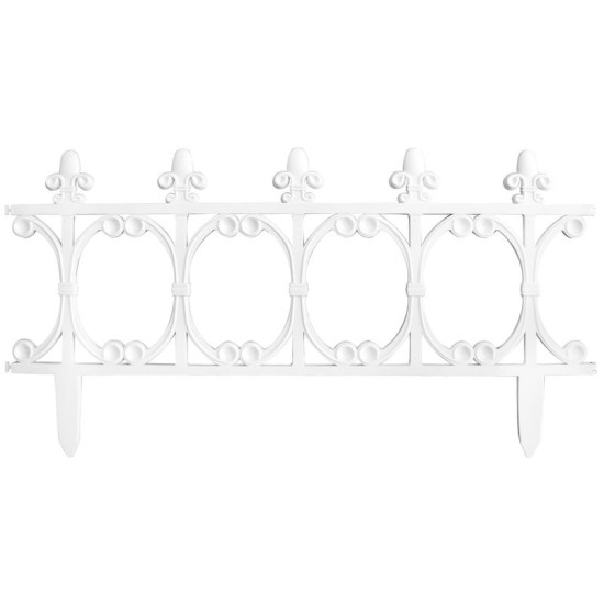 Забор Gаrdens F755, 64x34 см, пластик, белый, мини-заборчик декоративный