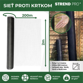 Anti-mole net GrassGuard, mesh 16x16 mm, 1 m, L-200 m, in the ground, against moles
