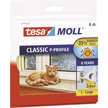 Blīvēšanas sloksne tesa P-profils, balta, L-6 m