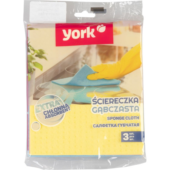 Sponge cloth York 024010, Swedish sponge, 17x15 cm, bal. 3 pcs