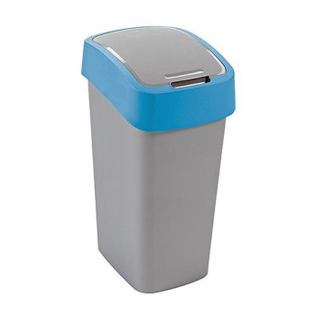Atkritumu tvertne Curver® FLIP BIN 10L, pelēki sudraba/zila