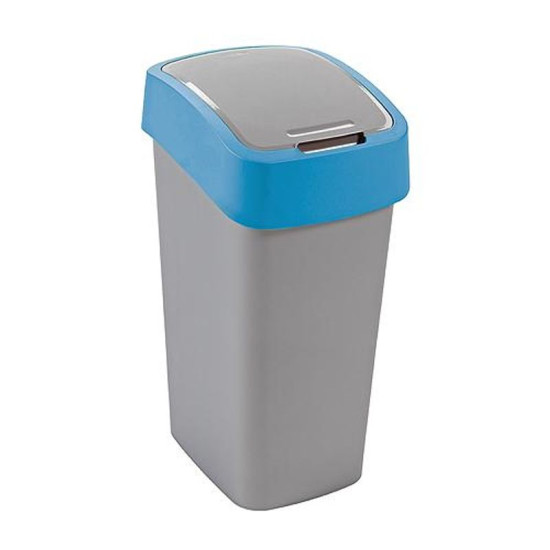 Мусорник Curver® FLIP BIN 50L, серо-серебристый/синий