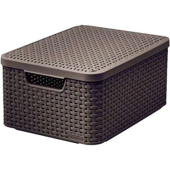 Ящик для белья сurver® STYLE M LID, темно-коричневый, 38x29x17 см, с крышкой