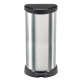 Atkritumu tvertne Curver® DECO BIN 40L, sudraba/melna, atkritumiem