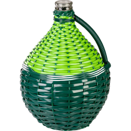 Demijohn Cada Wilo 10 lit, klasisks, stikls/plastmasa, MIX krāsas