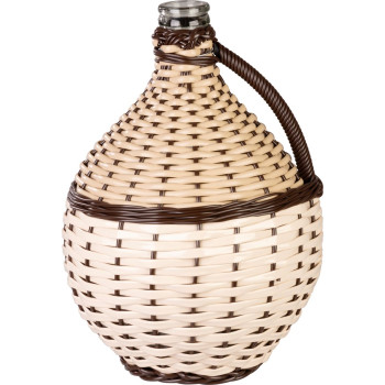 Demijohn саdа Wilo 10 lit, Бутыль для вина в корзине сlаssiс, стекло/пластик, MIX сolors